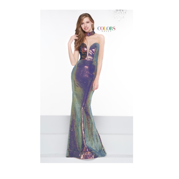 COLORS strapless sequins 3 different styles you can wear it gown - Picture 2 of 5